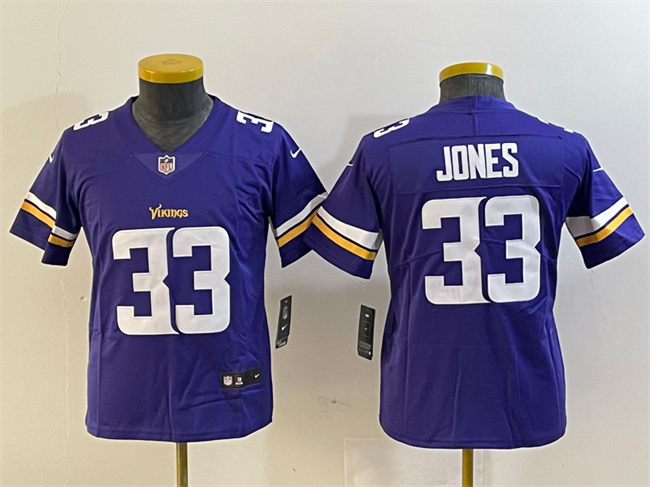 Youth Minnesota Vikings #33 Aaron Jones Purple Vapor Untouchable Limited Stitched Jersey
